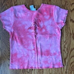 Genuine Girl Tie Dye Pink Flamingo Kids Shirt